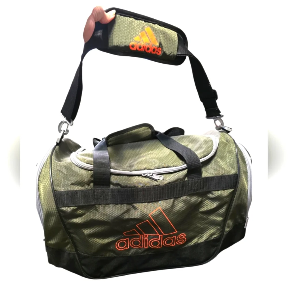 Adidas Green and Black Men's Duffel Bag